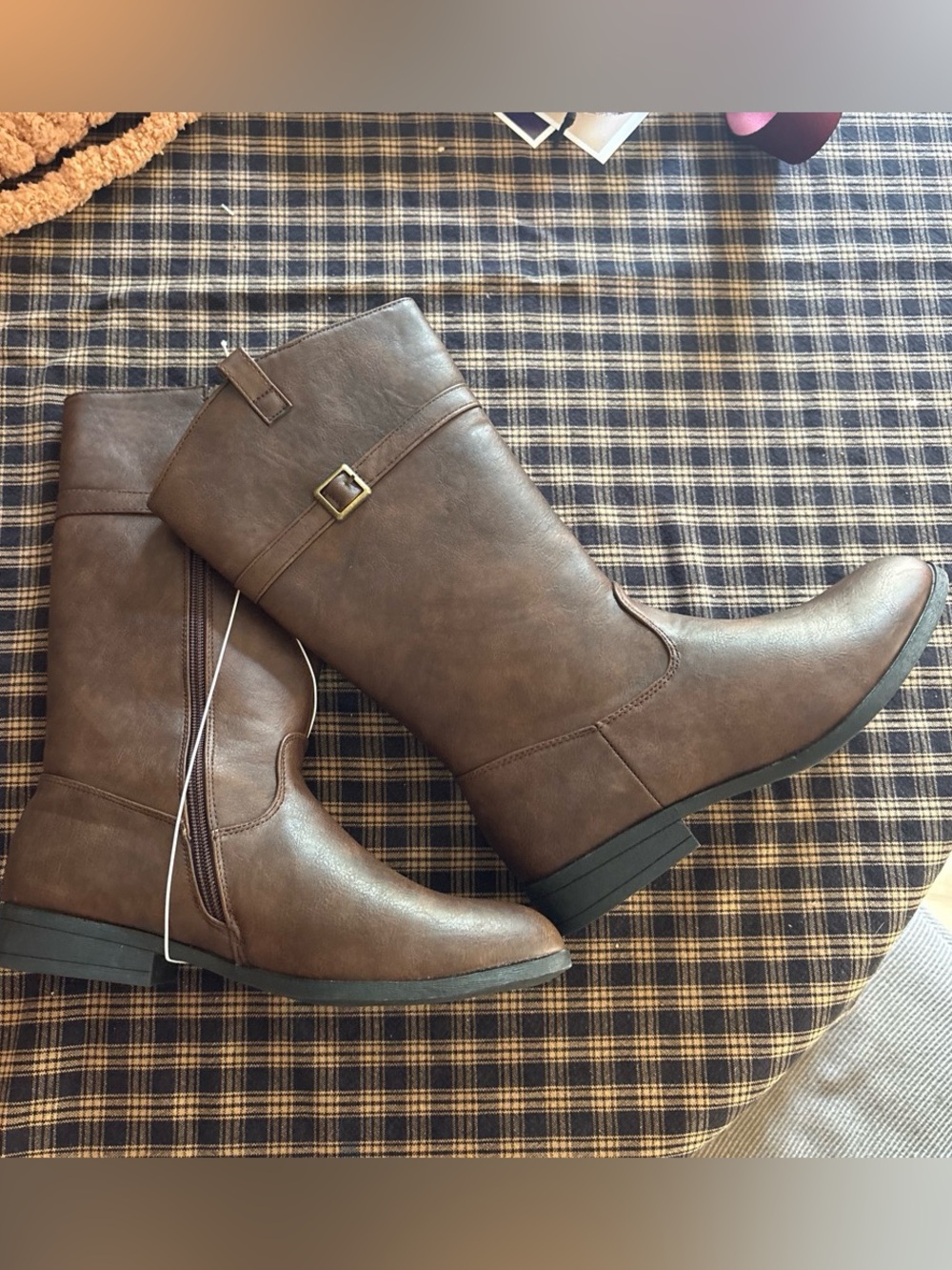 Classic Women's Mid-Calf Buckle Boots - Brown